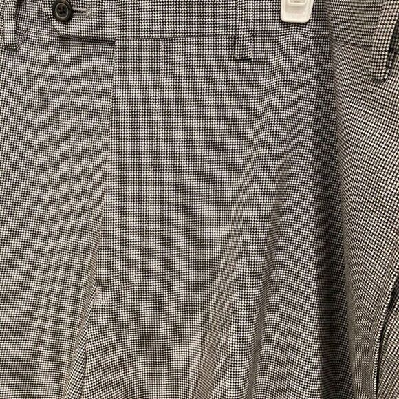 Vintage Lauren Ralph Lauren Black/White Houndstooth Wool Blend Trouser Pants 40W - Picture 2 of 8